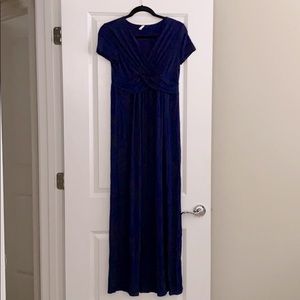 PinkBlush petite Navy Maternity/Nursing Maxi Dress